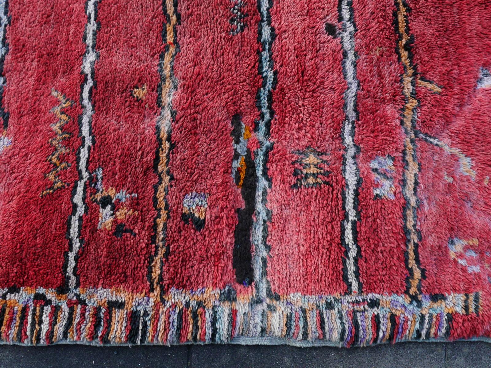 Rare Double Sided Vintage North African Moroccan Berber Rug Collectors item For Sale 6