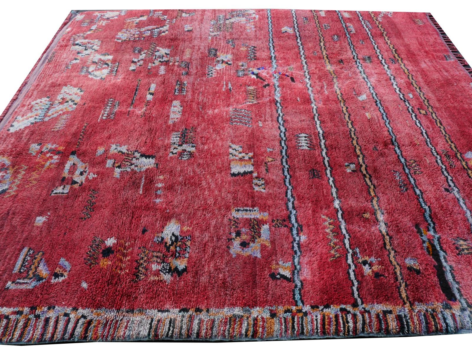 Seltener doppelseitiger nordafrikanischer marokkanischer Berberteppich-Sammlerstück, Vintage im Angebot 8