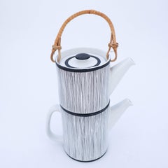 Rare Mid-century Double Teapot, Stig Lindberg Gustavsbergs Studio, Faience