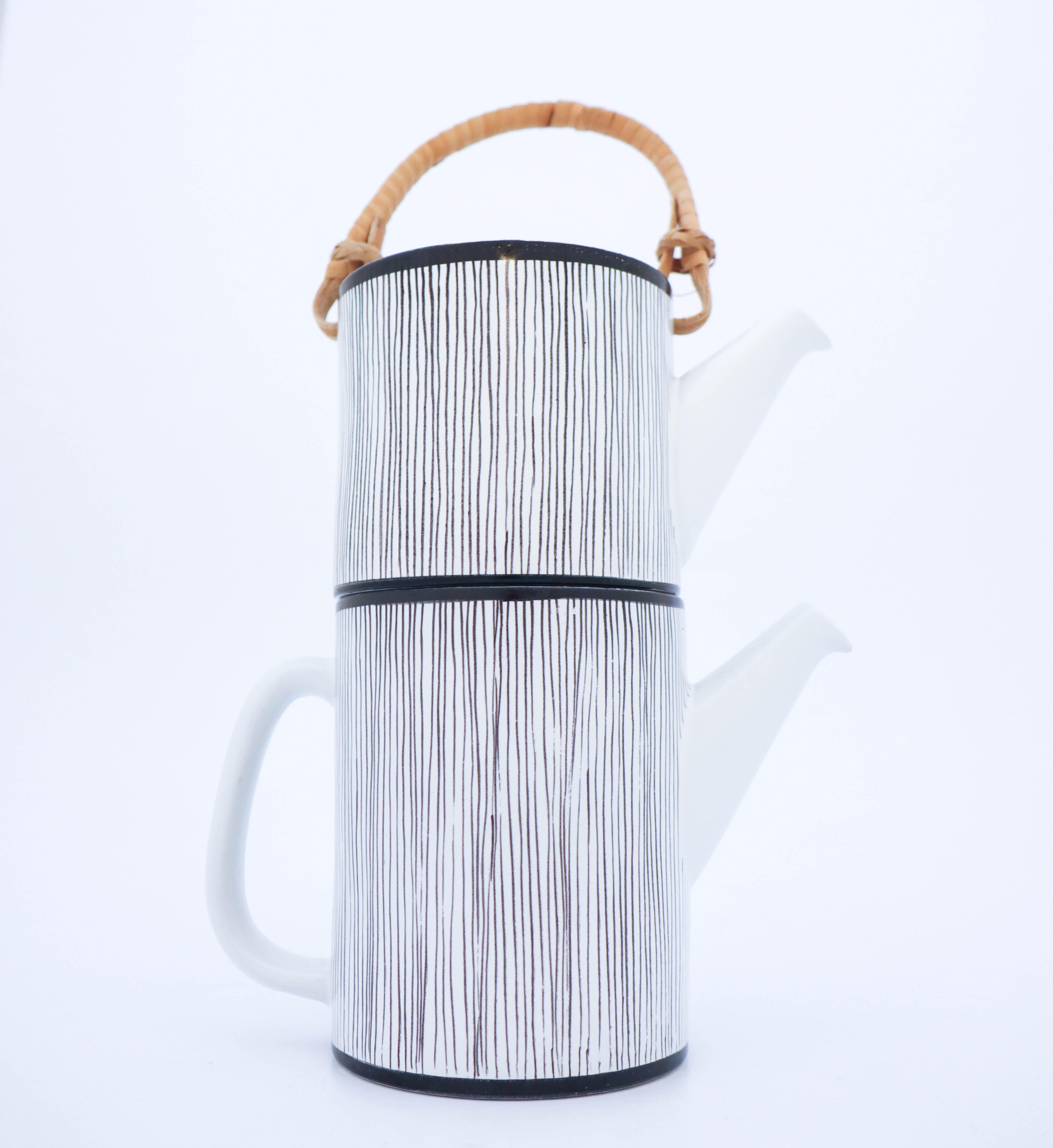 Scandinavian Modern Rare Double Teapot, Stig Lindberg Gustavsbergs Studio, Faience For Sale