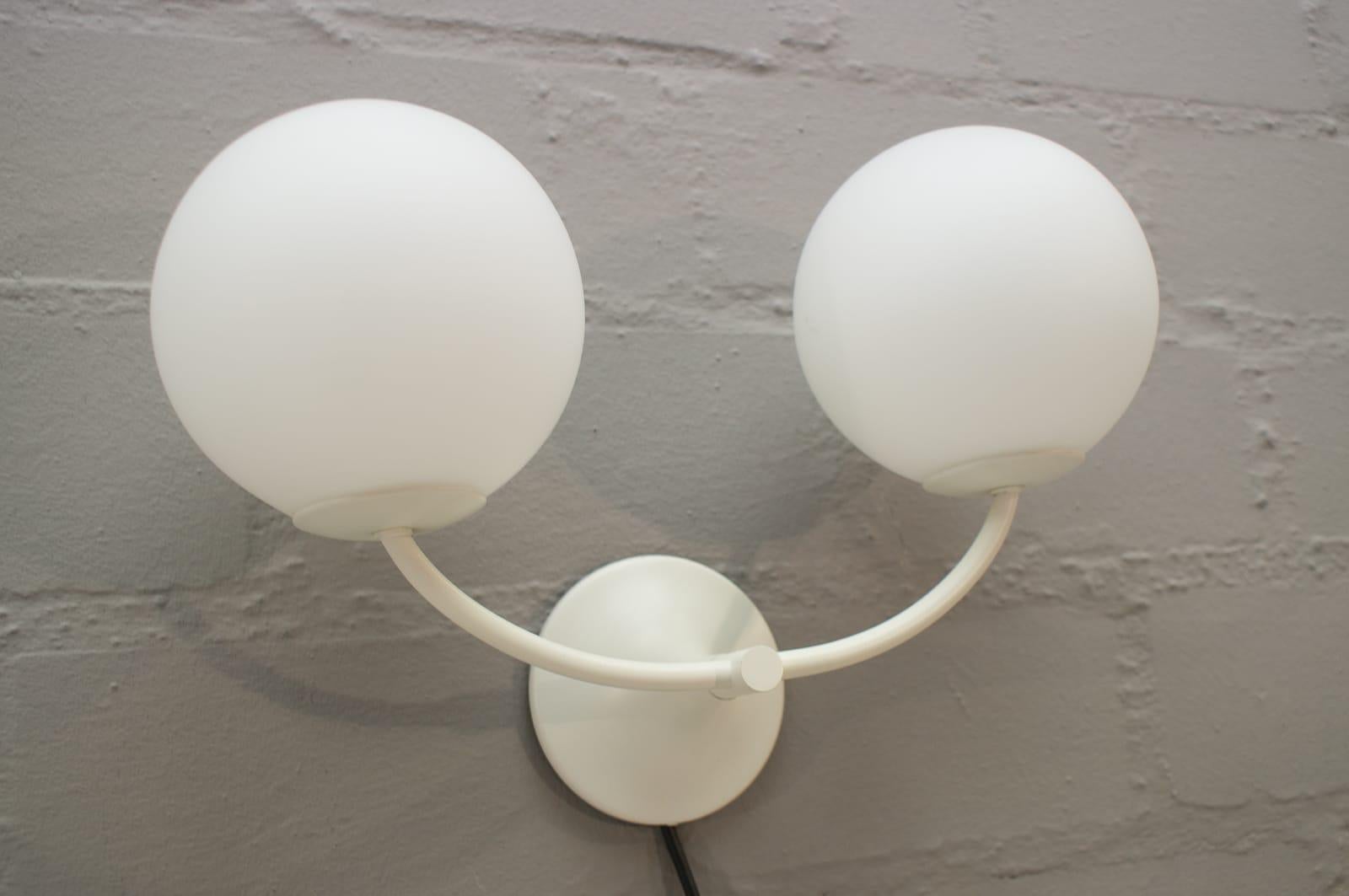Space Age Rare Double Wall Light by Max Bill for Temde, Switzerland, 1960s
