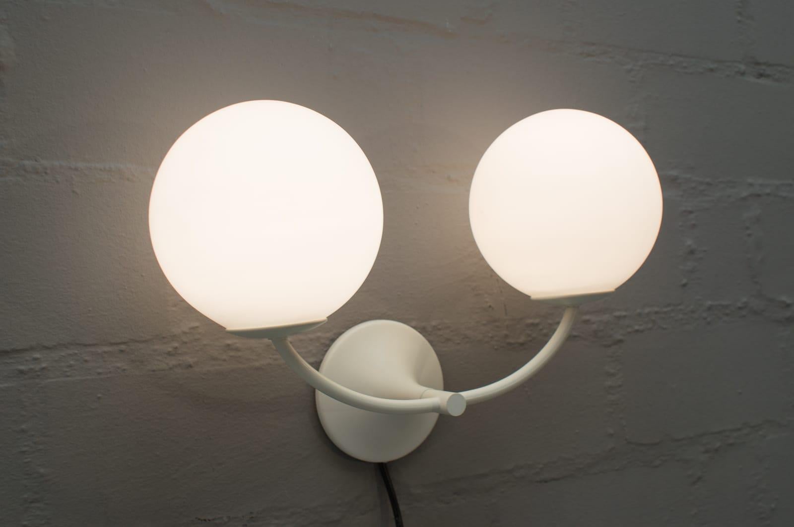 Swiss Rare Double Wall Light by Max Bill for Temde, Switzerland, 1960s