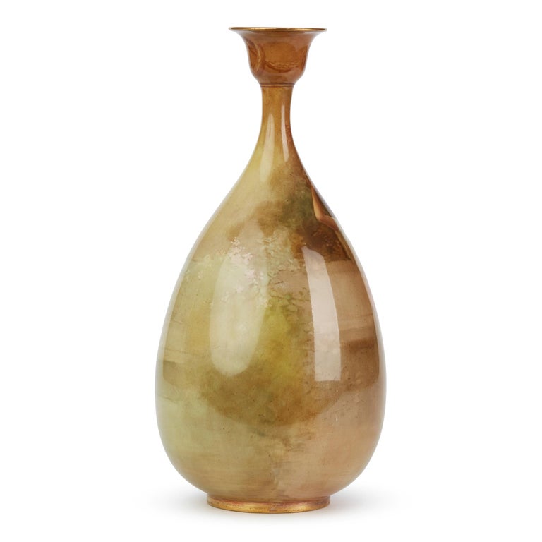 Rare Doulton Burslem Luscian Ware Hand Painted Exhibition Vase, circa