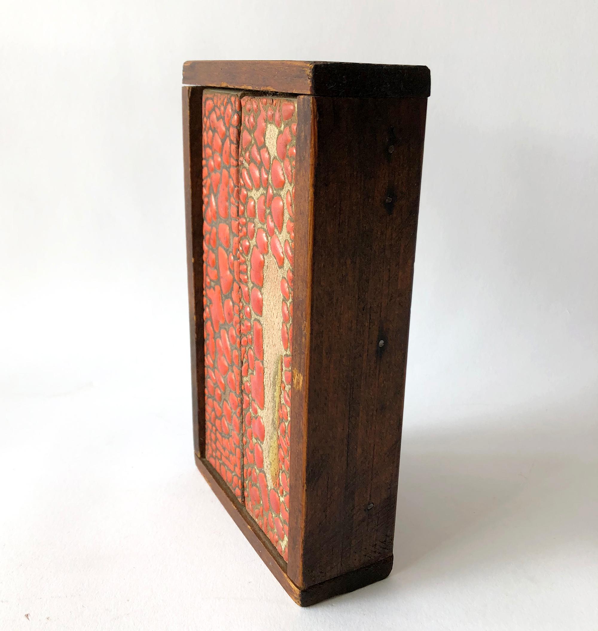 Mid-Century Modern Rare Doyle Lane California Studio Signed Two Tile Stoneware Clay Painting