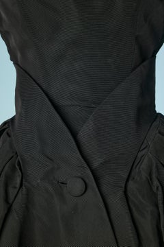 Iconic "Zémir" dress in black Faille with Trompe l'oeil belt Christian Dior
