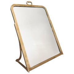 Antique Rare Dressing Brass Shoe Mirror, French, circa 1900