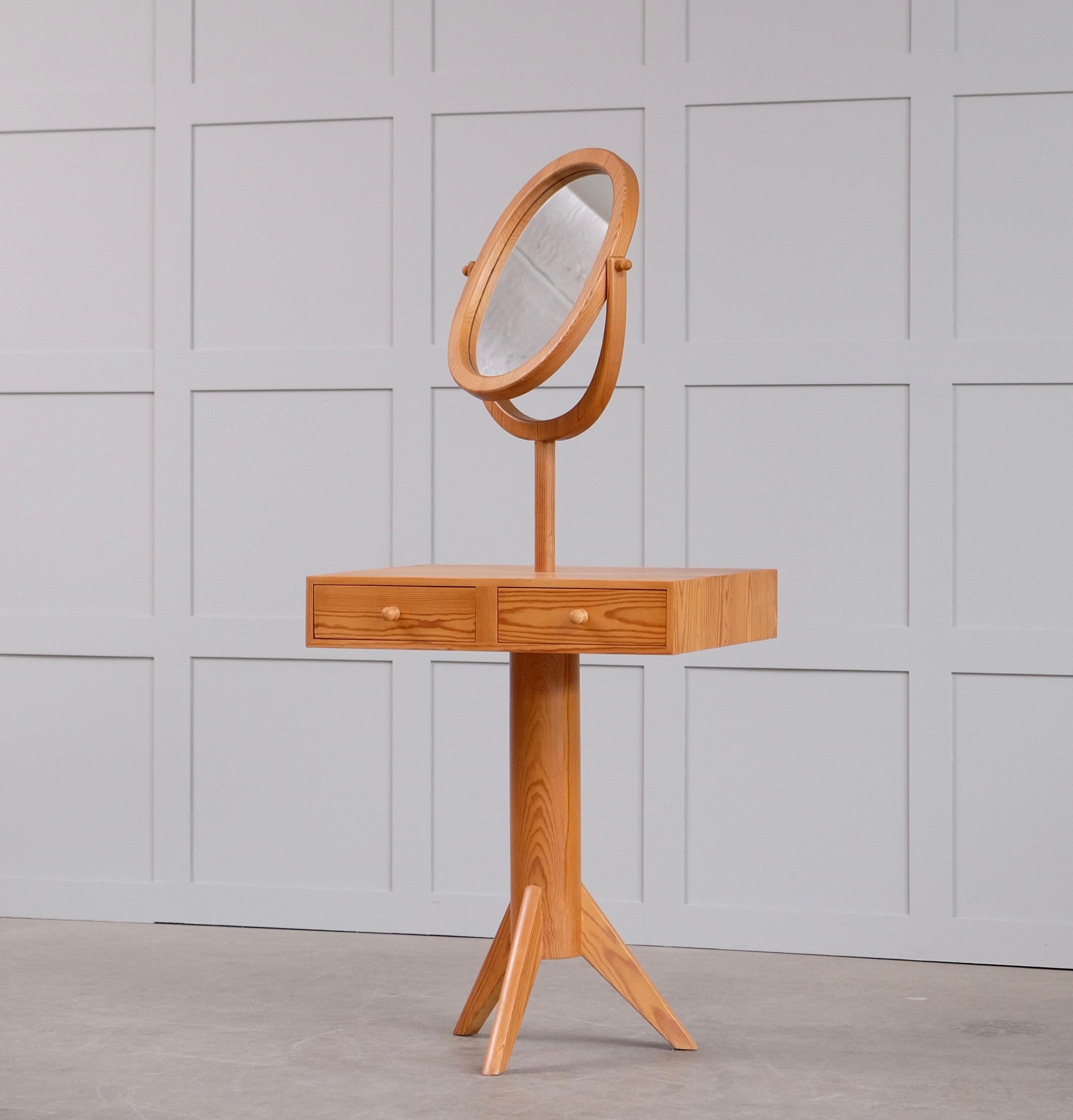 Swedish Rare Dressing Table with Mirror by Erik Höglund, Sweden, 1950s For Sale