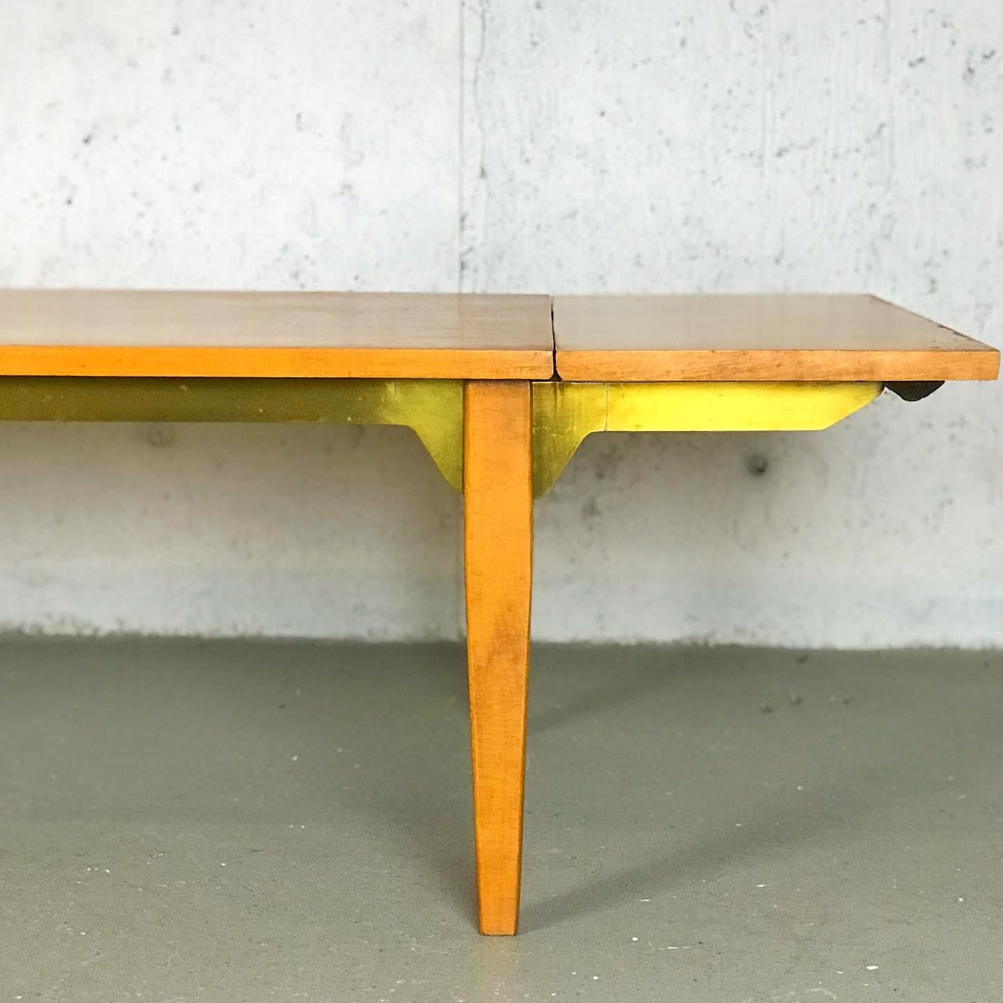 Rare drop leaf coffee table or bench by Milo Baughman for Murray Furniture. Murray Furniture was part of Winchendon Furniture Co. in Massachusetts that produced many of Paul McCobb's designs. These were not made for very long - one year - 1953 - and