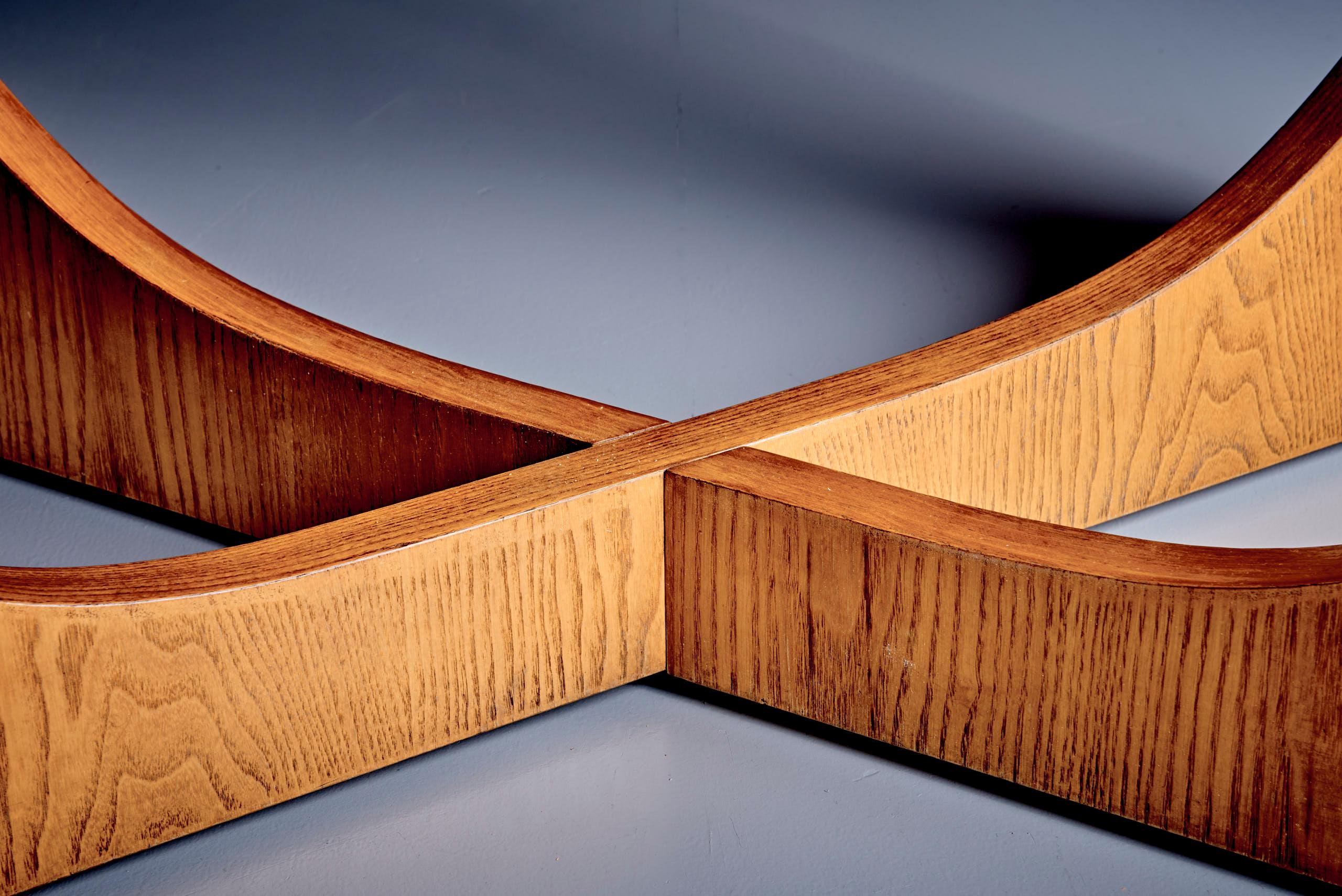 Rare Drop-Leaf Table from the Apta Series by Gio Ponti with two-tone pattern For Sale 4