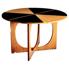 Rara mesa de hojas caídas de la serie Apta de Gio Ponti con diseño bicolor