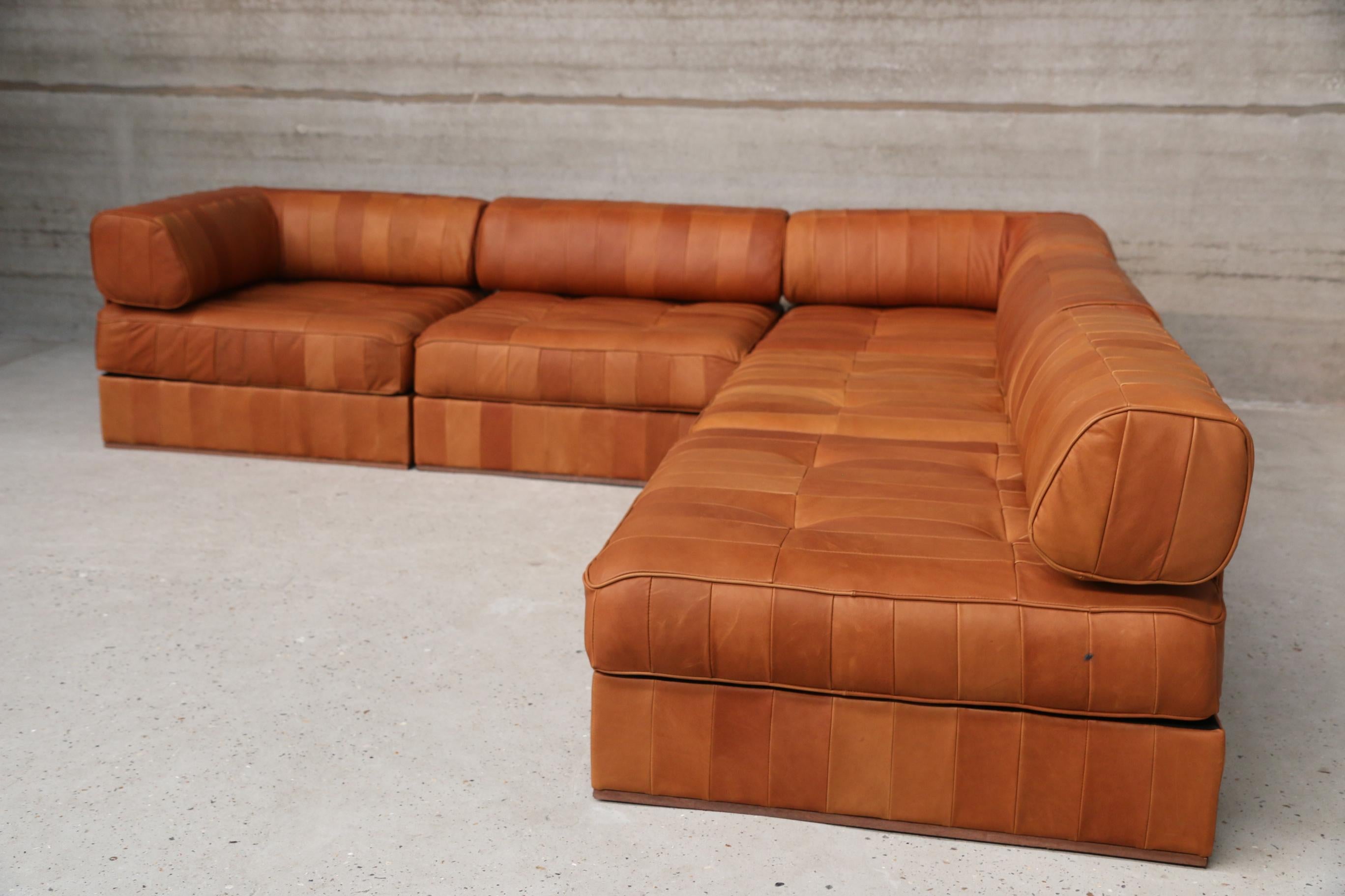 Rare Ds88 Cognac Leather Patchwork Love Seat De Sede Swiss For Sale 6