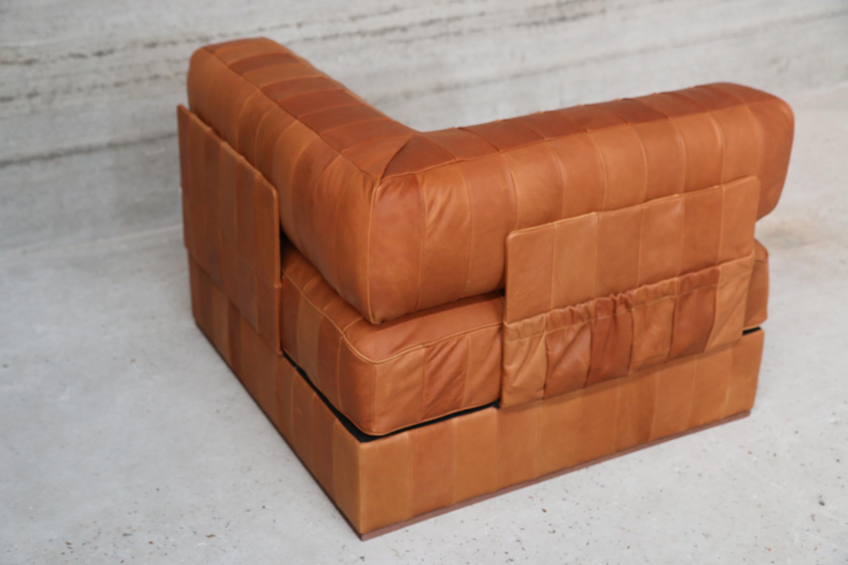 Rare Ds88 Cognac Leather Patchwork Love Seat De Sede Swiss For Sale 3