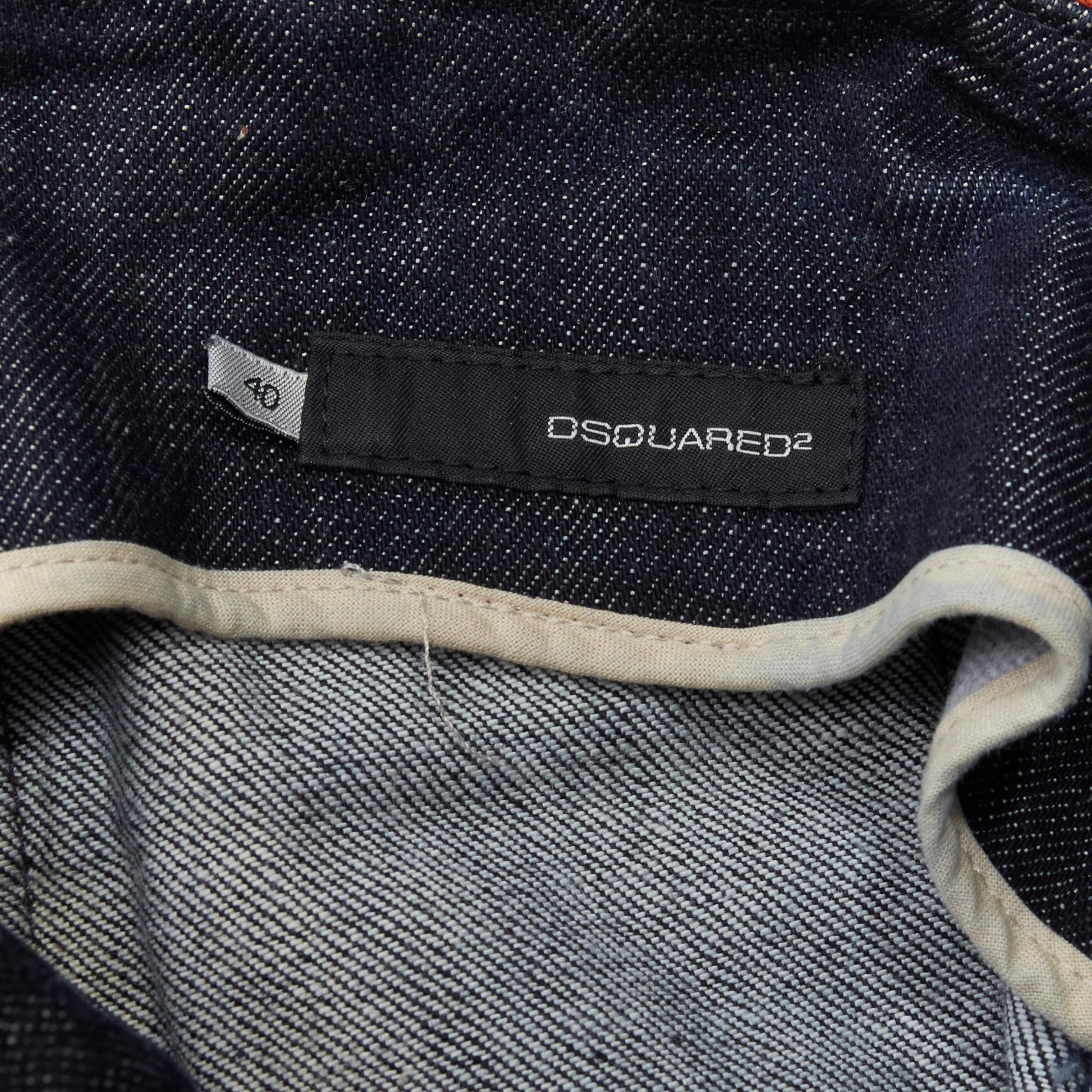 rare DSQUARED 2005 indigo denim orange crab charm low rise flared jeans IT40 S 6