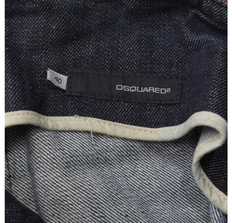 rare DSQUARED 2005 indigo denim orange crab charm low rise flared jeans IT40 S 5