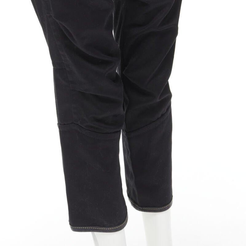 rare DSQUARED2 Vintage black yellow stitching multi pocket cargo pants IT40 S For Sale 5