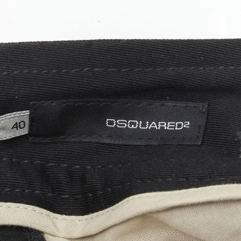 rare DSQUARED2 Vintage black yellow stitching multi pocket cargo pants IT40 S For Sale 6