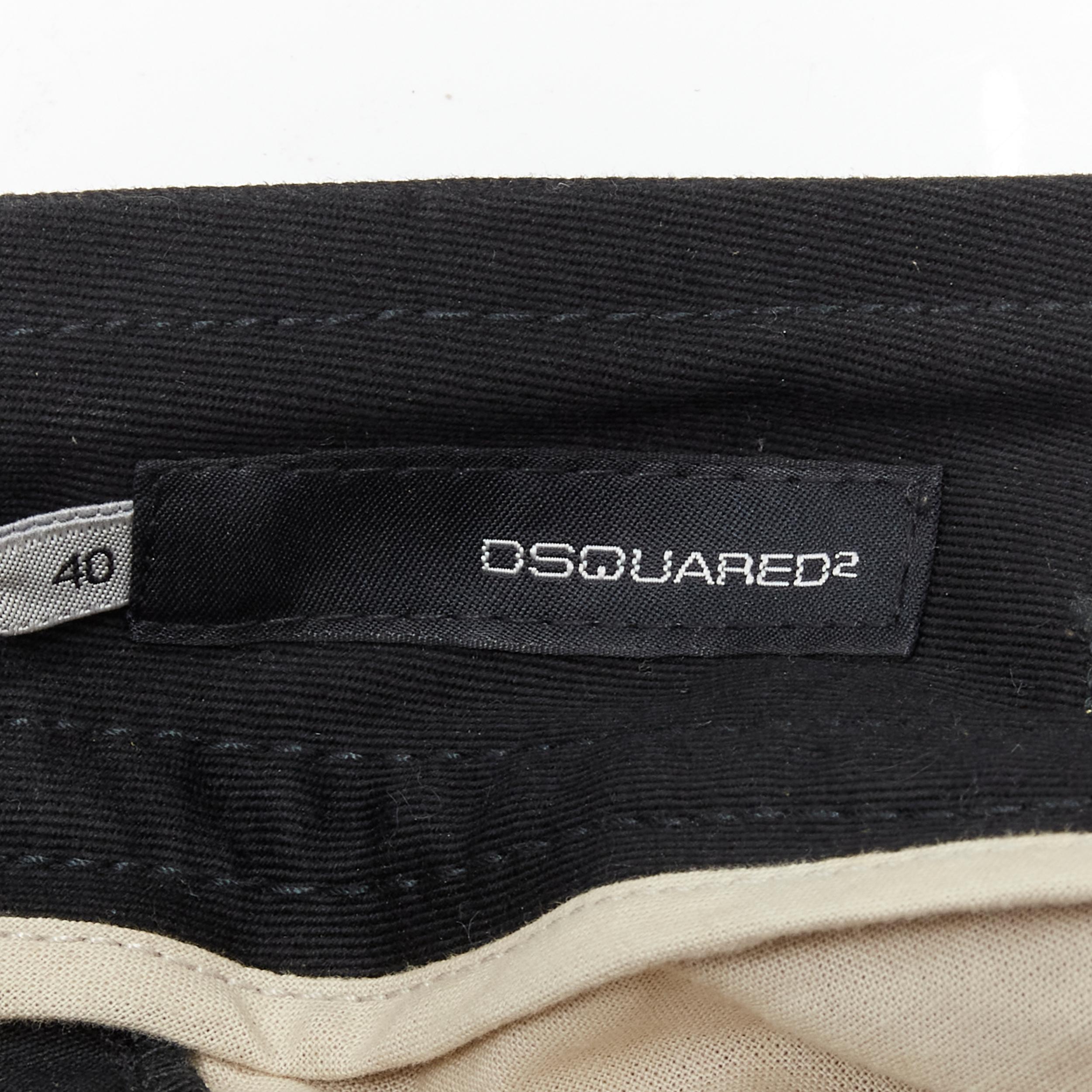 rare DSQUARED2 Vintage black yellow stitching multi pocket cargo pants IT40 S For Sale 5