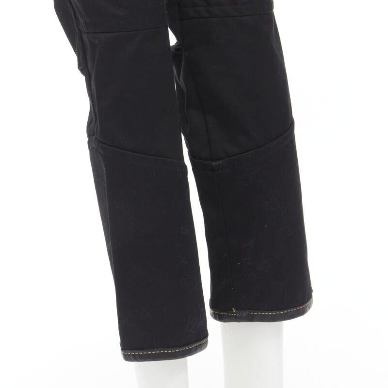 rare DSQUARED2 Vintage black yellow stitching multi pocket cargo pants IT40 S For Sale 4