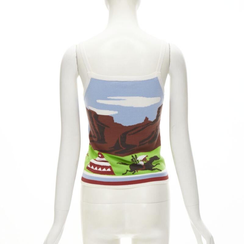 Women's rare DSQUARED2 Vintage Y2K Camping Scene knitted camisole tank S For Sale