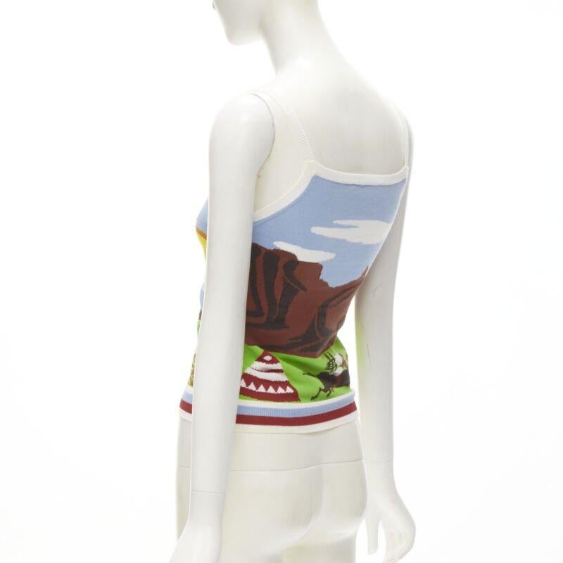 rare DSQUARED2 Vintage Y2K Camping Scene knitted camisole tank S For Sale 1