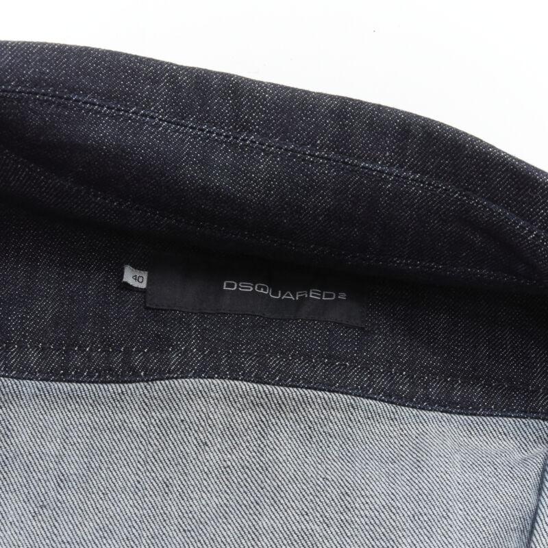rare DSQUARED2 Vintage Y2K orange crab blue denim cropped jacket IT40 XS For Sale 5
