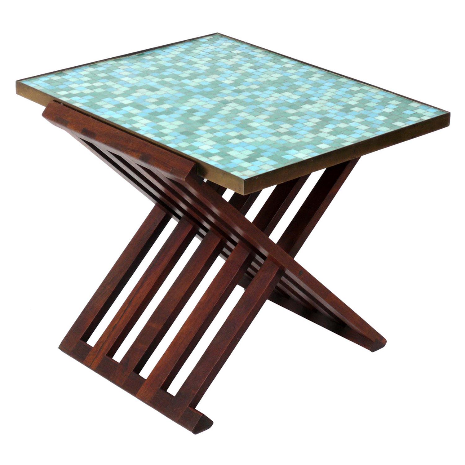 Rare Dunbar Tile Top X Base Table