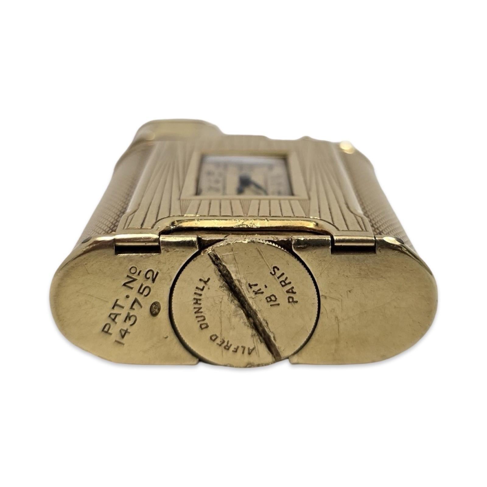 Rare Dunhill 18K Gold Watch Lighter, Art Deco Era, Working Condition For Sale 7