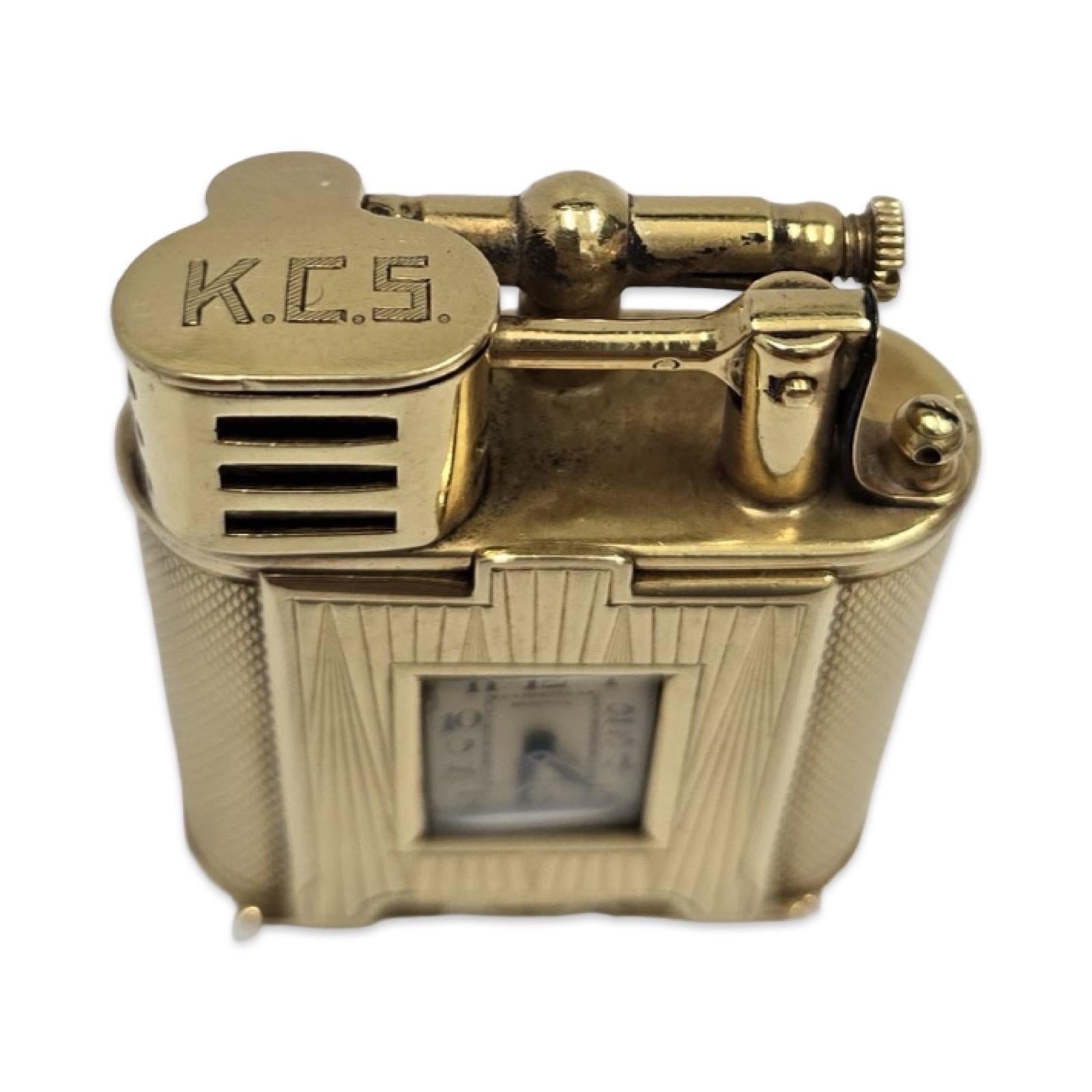 Rare Dunhill 18K Gold Watch Lighter, Art Deco Era, Working Condition For Sale 9
