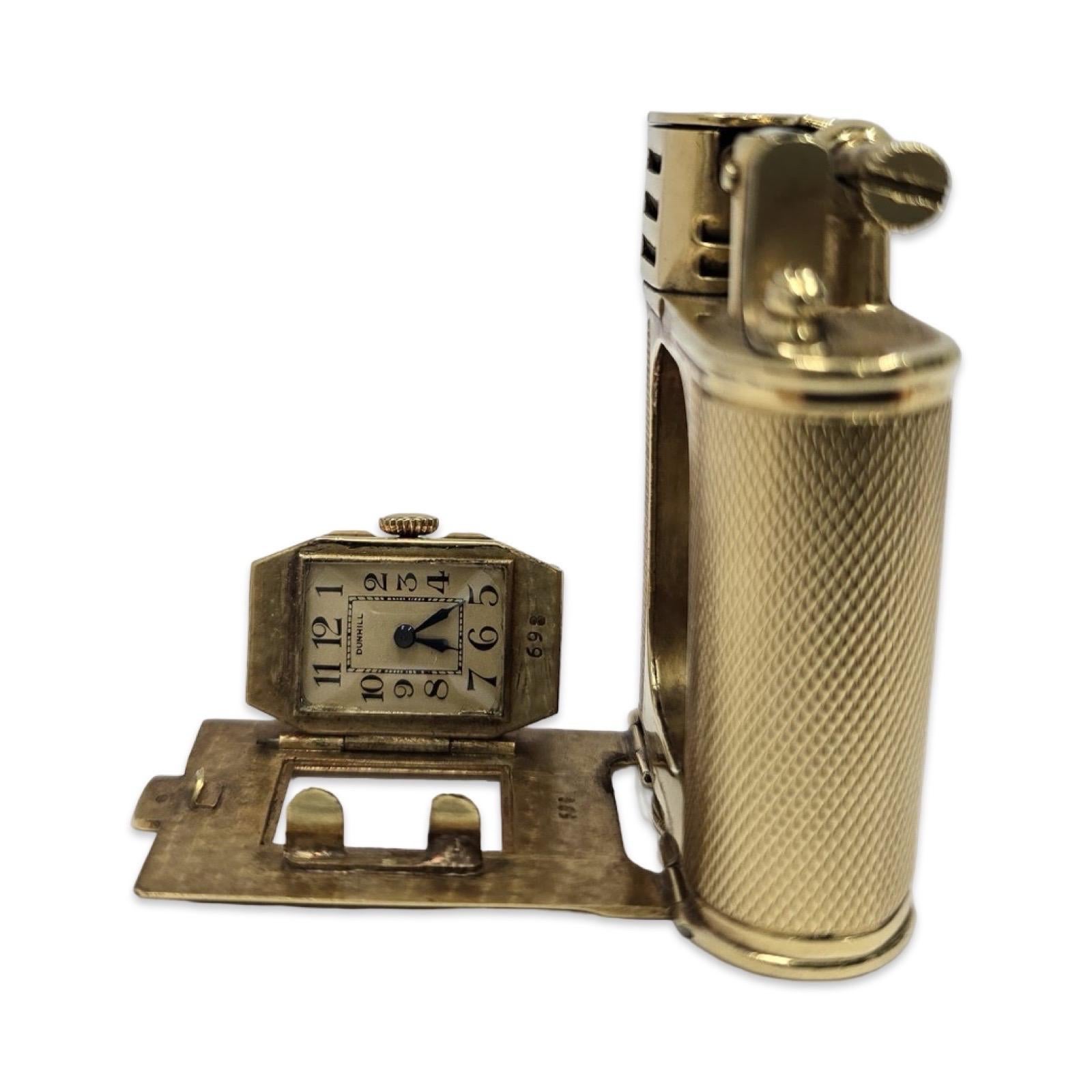 Rare Dunhill 18K Gold Watch Lighter, Art Deco Era, Working Condition For Sale 2