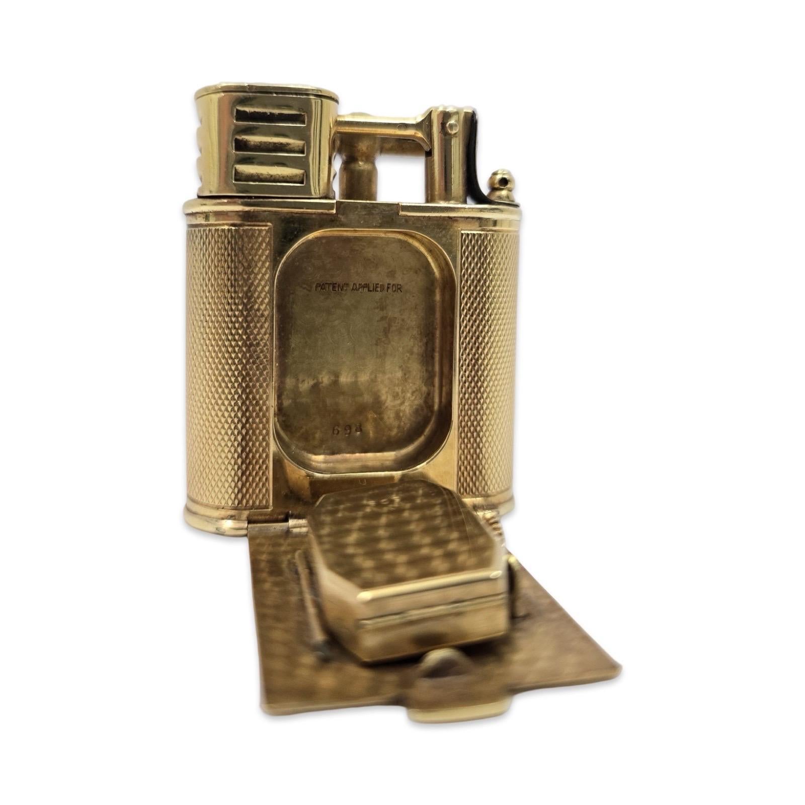 Rare Dunhill 18K Gold Watch Lighter, Art Deco Era, Working Condition For Sale 3