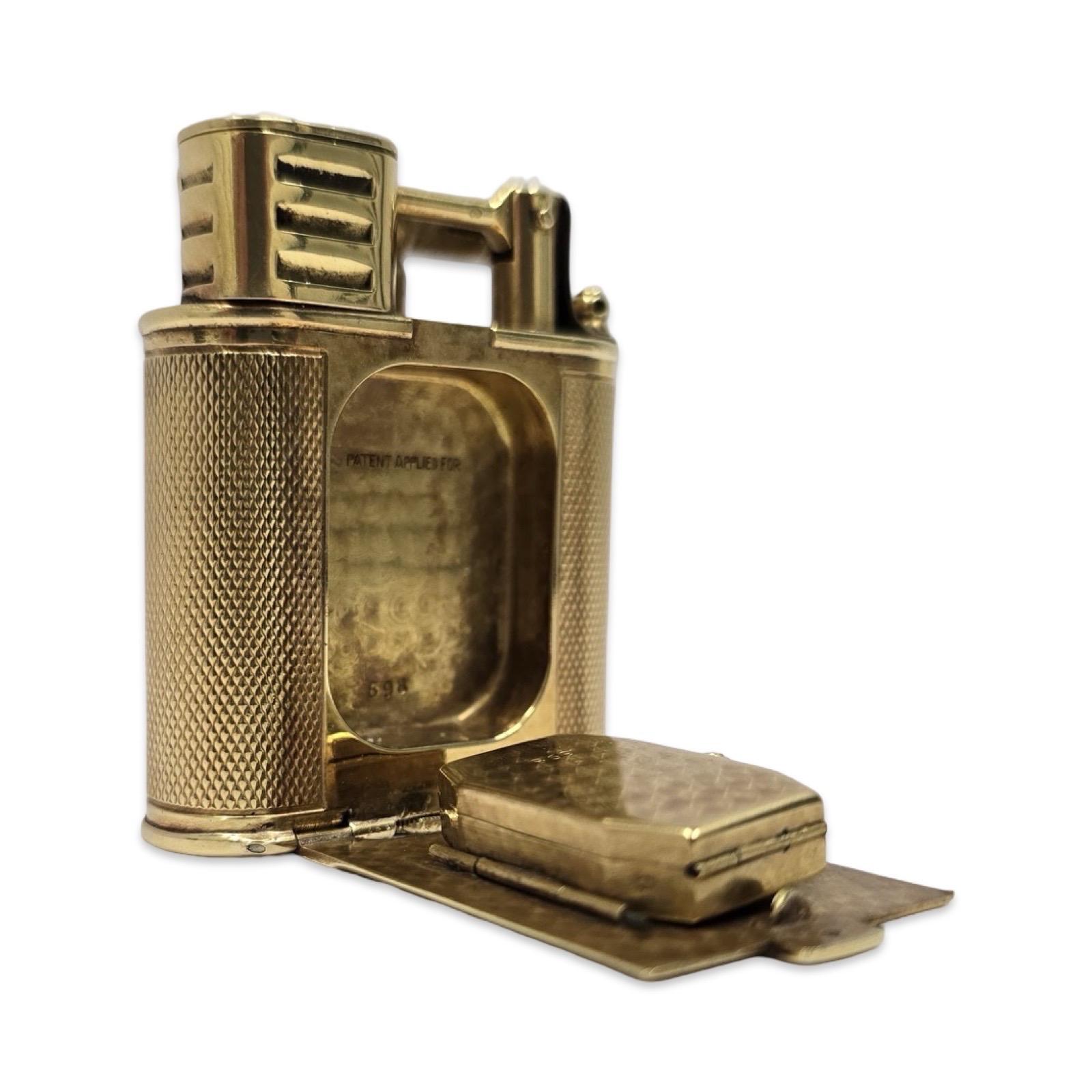 Rare Dunhill 18K Gold Watch Lighter, Art Deco Era, Working Condition For Sale 4