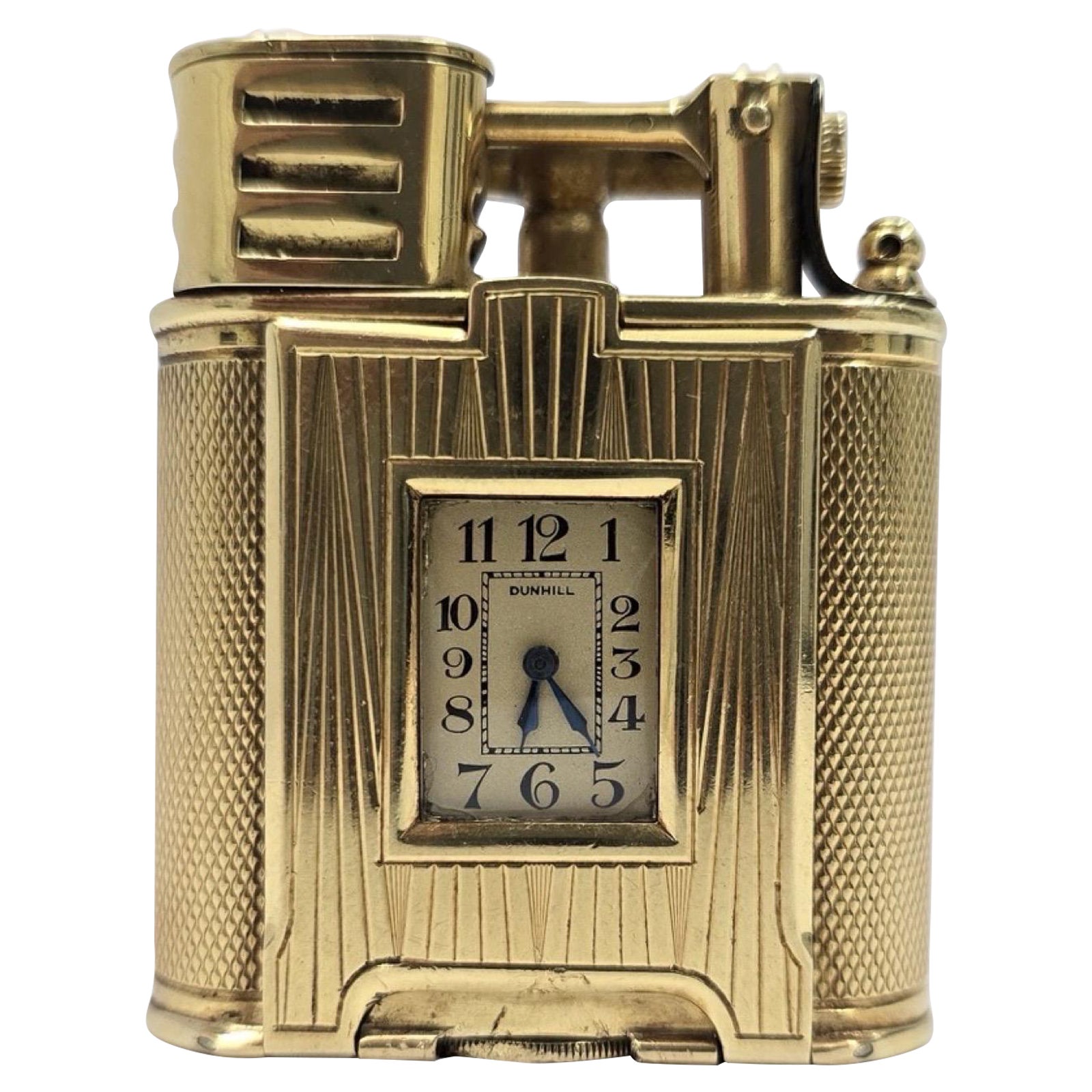 Rare Dunhill 18K Gold Watch Lighter, Art Deco Era, Working Condition For Sale