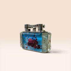 Rare Dunhill Aquarium Half Giant botanical table lighter