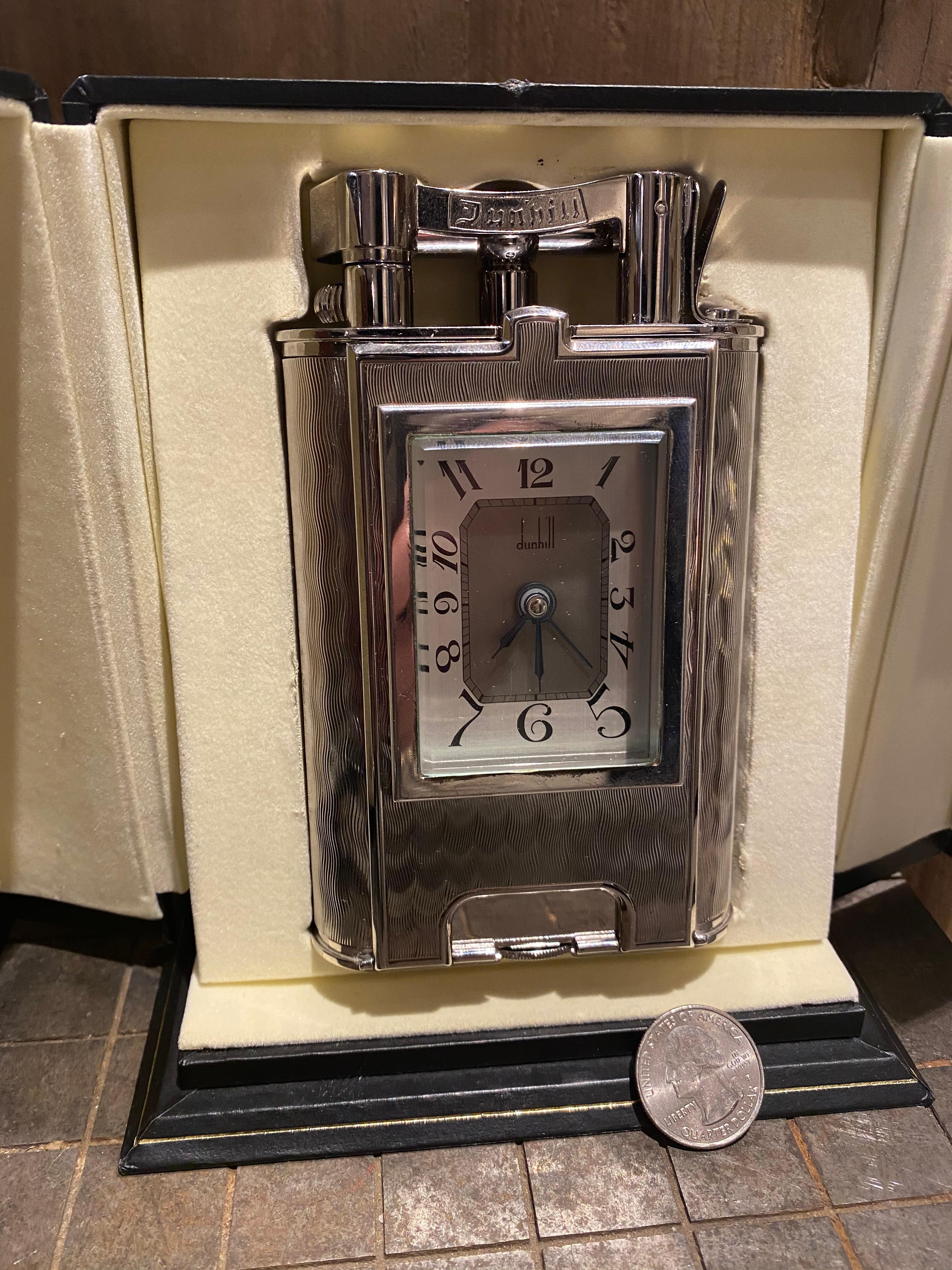 Rare Dunhill Charleston Lighter with Clock In Excellent Condition In New York, NY