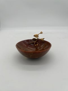 Rare Dunhill Marble & Sterling Silver Foliate Mounted Catchall Ashtray Dish