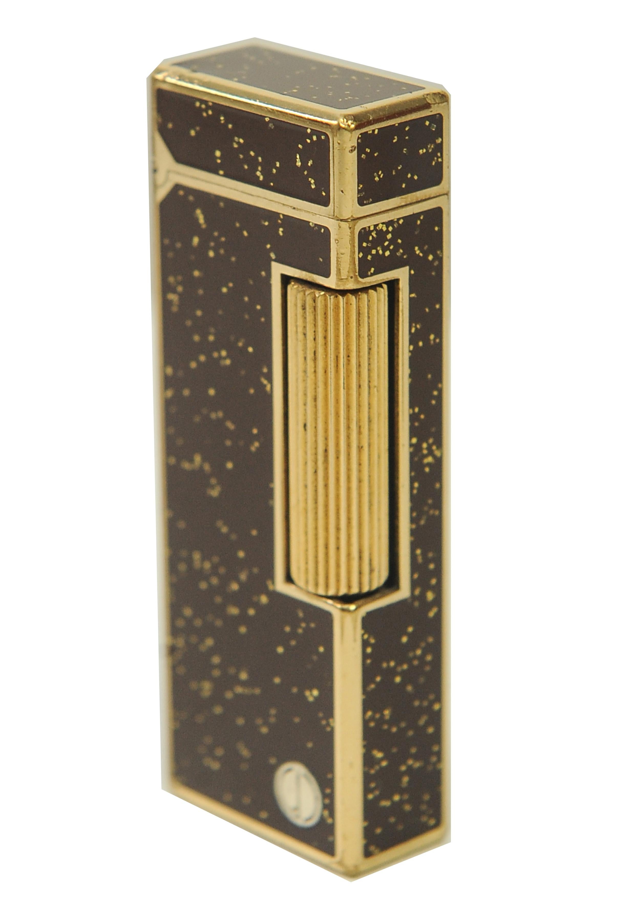 Rare Dunhill Rollagas Bordeaux Gold Dust Cigarette Lighter With Dunhill Box For Sale 1