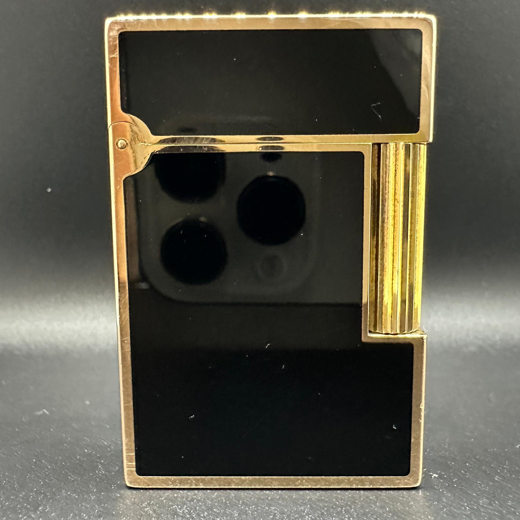 Seltene Dupont Maki-E (蒔絵, Samurai Gold plattiert und Lack Feuerzeug 1