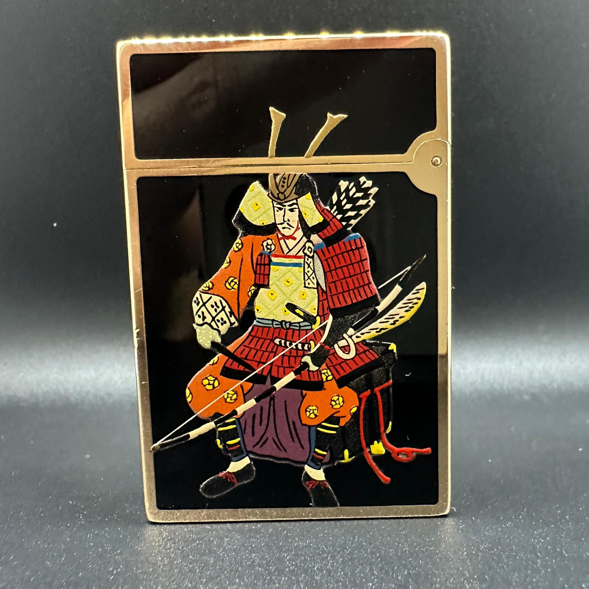 Seltene Dupont Maki-E (蒔絵, Samurai Gold plattiert und Lack Feuerzeug 2