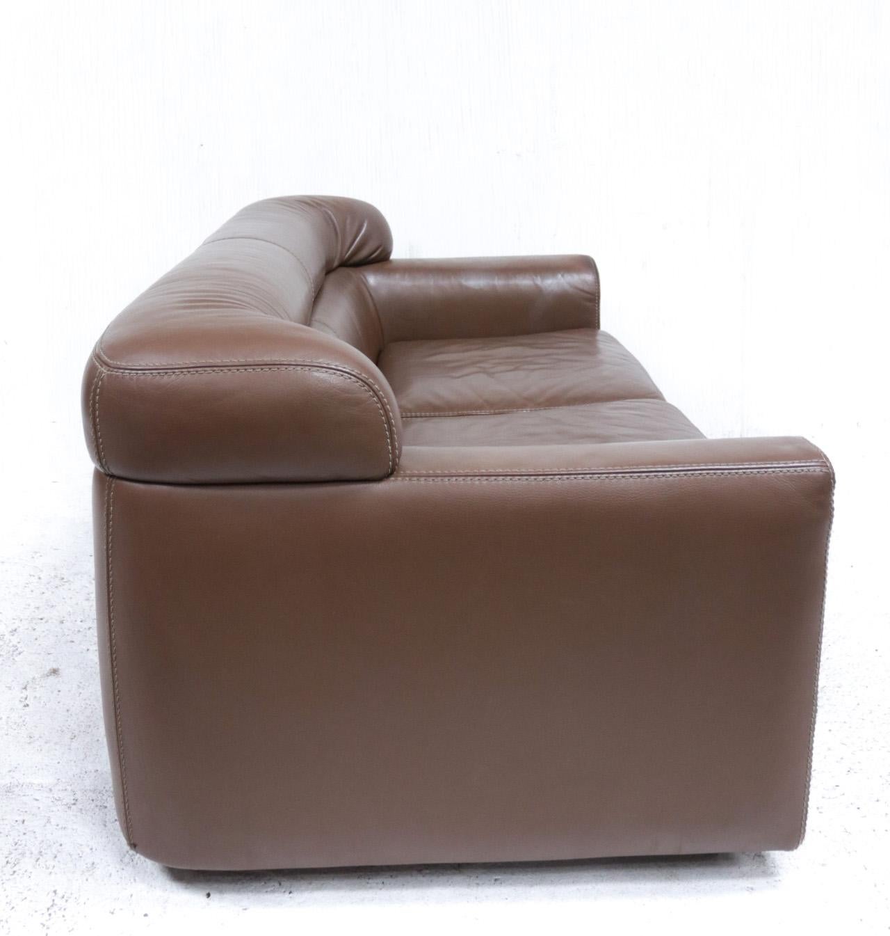 Rare Durlet Buffalo Neck-Leather Sofa, 1970s 9