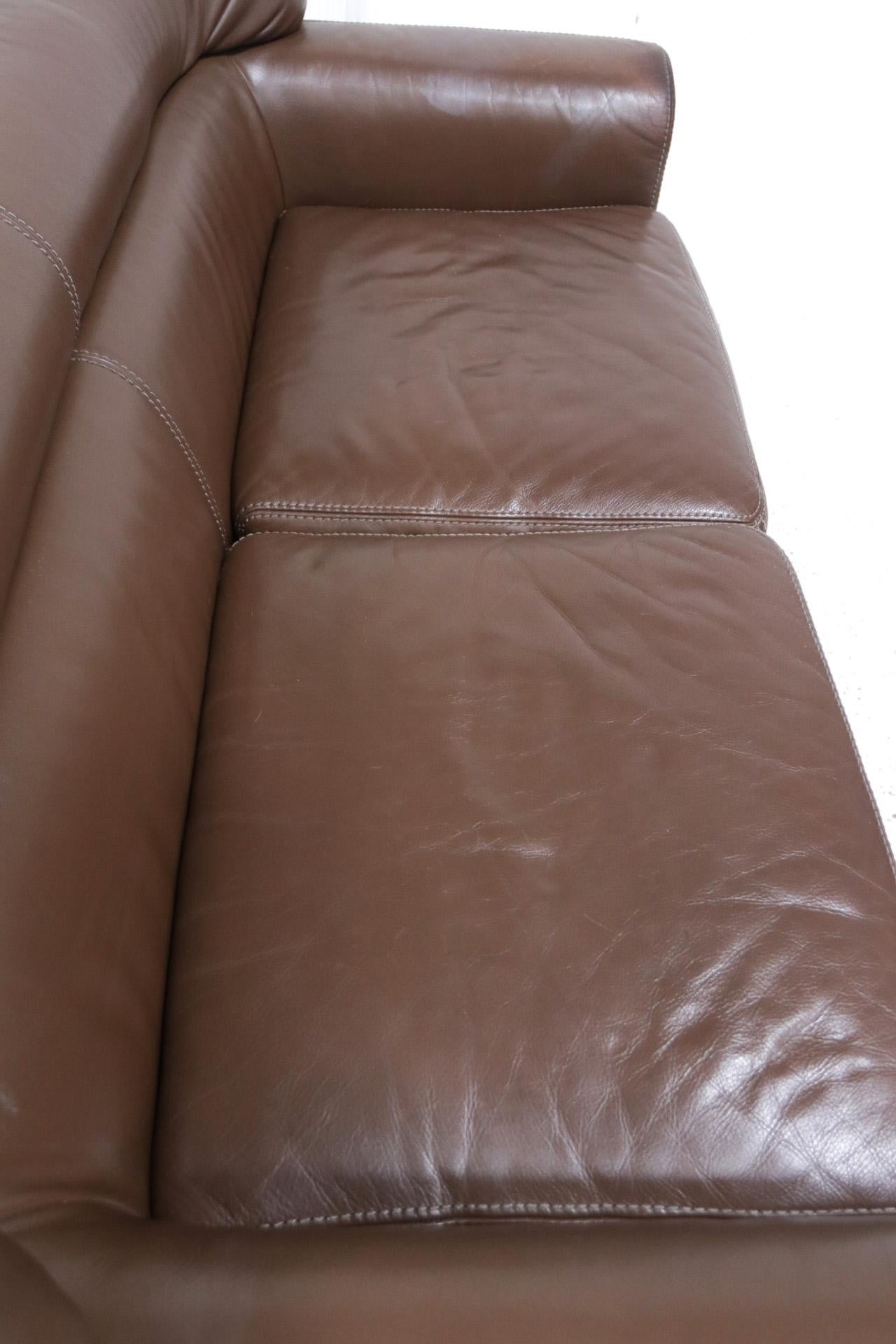 Rare Durlet Buffalo Neck-Leather Sofa, 1970s 11