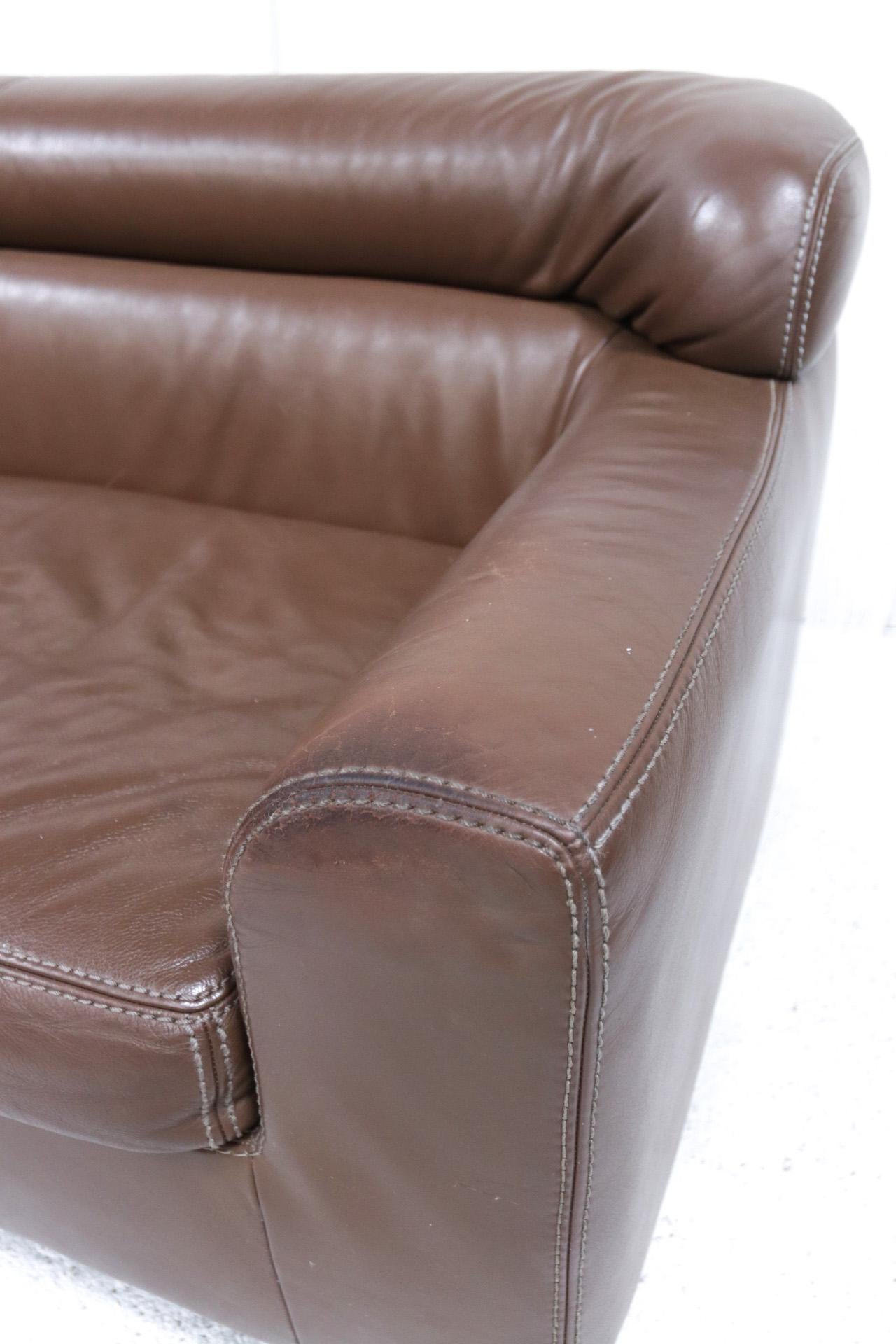 Late 20th Century Rare Durlet Buffalo Neck-Leather Sofa, 1970s