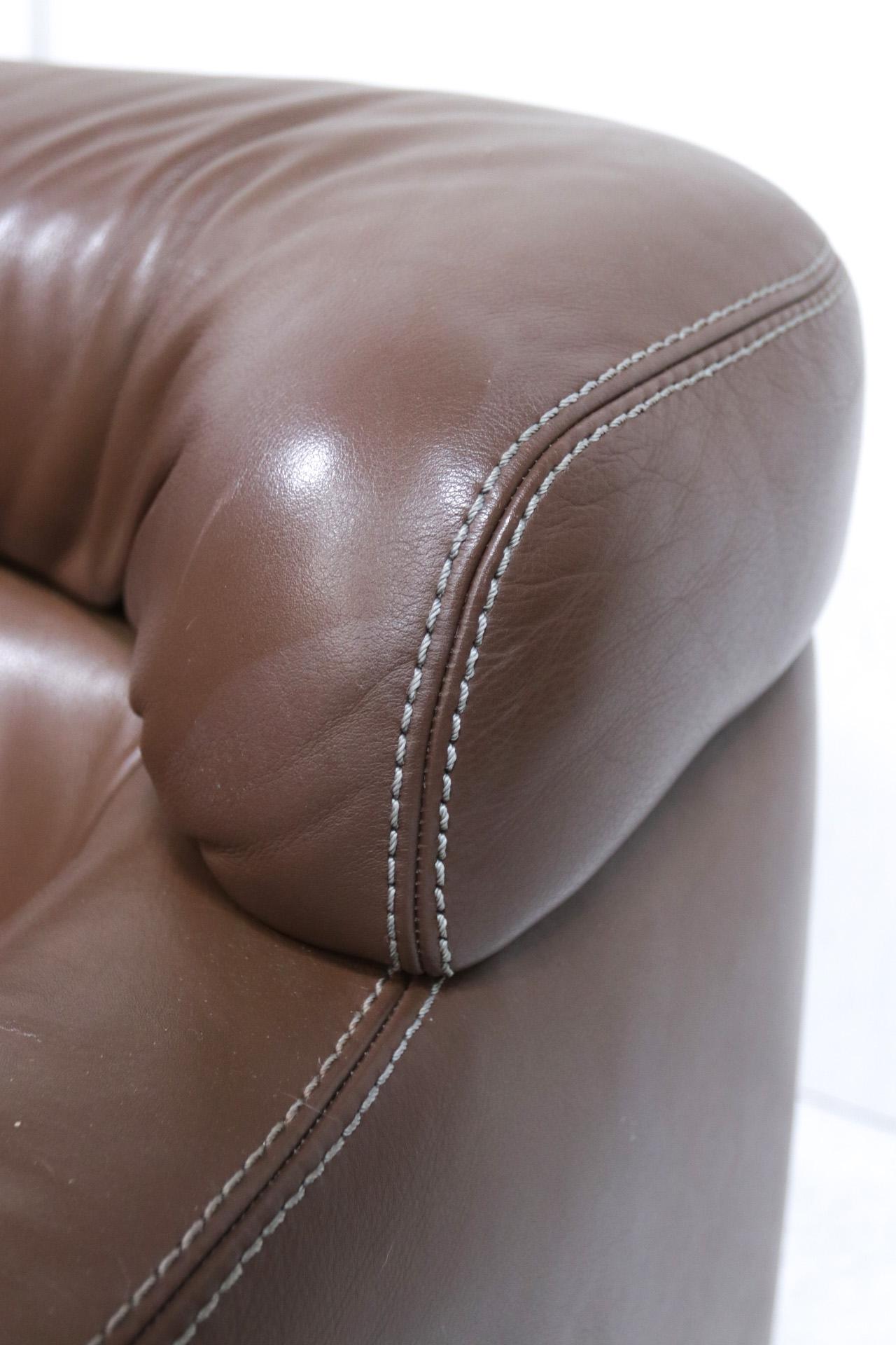 Rare Durlet Buffalo Neck-Leather Sofa, 1970s 1