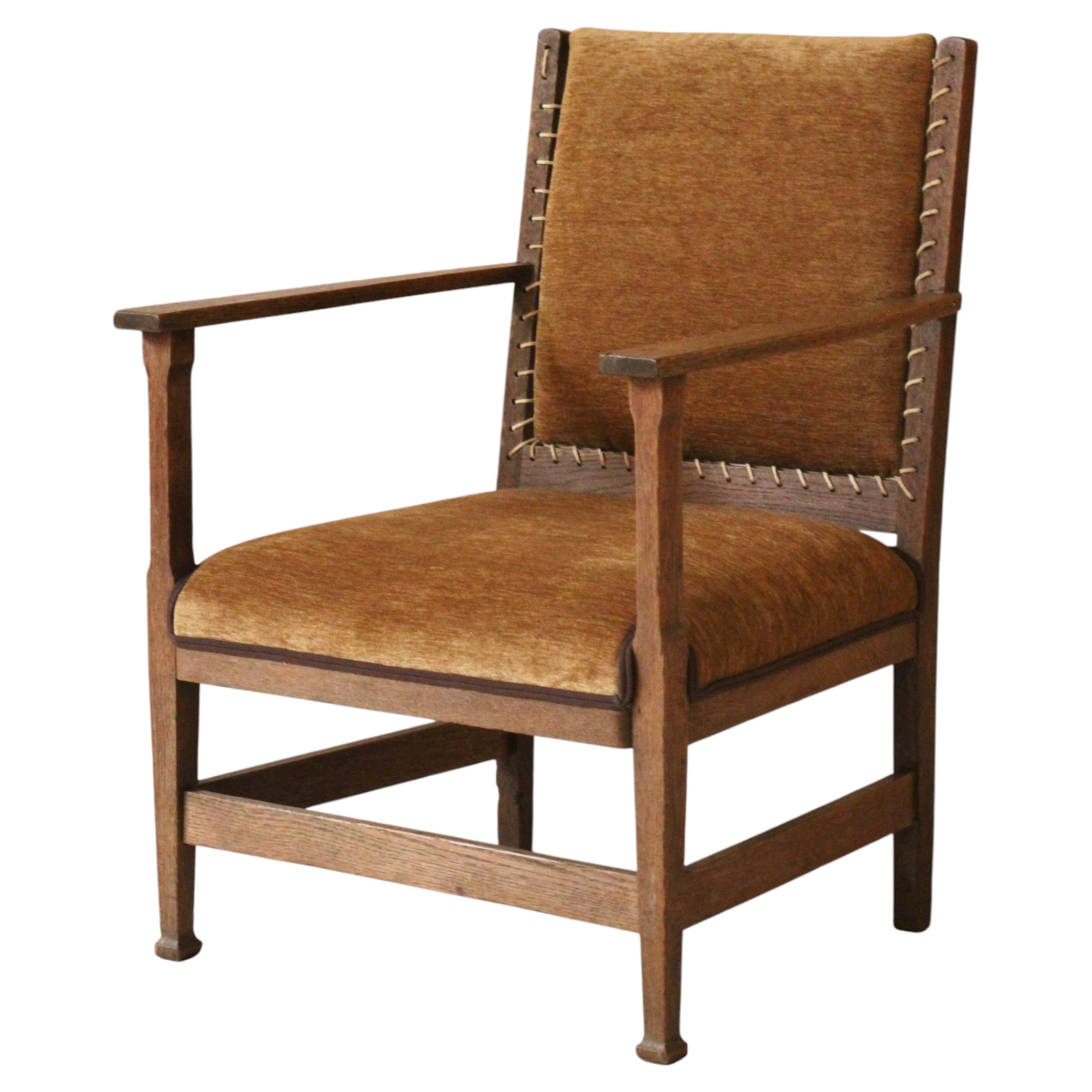 Fauteuil néerlandais rare signé L.O.V. Oosterbeek, Pays-Bas, années 1920