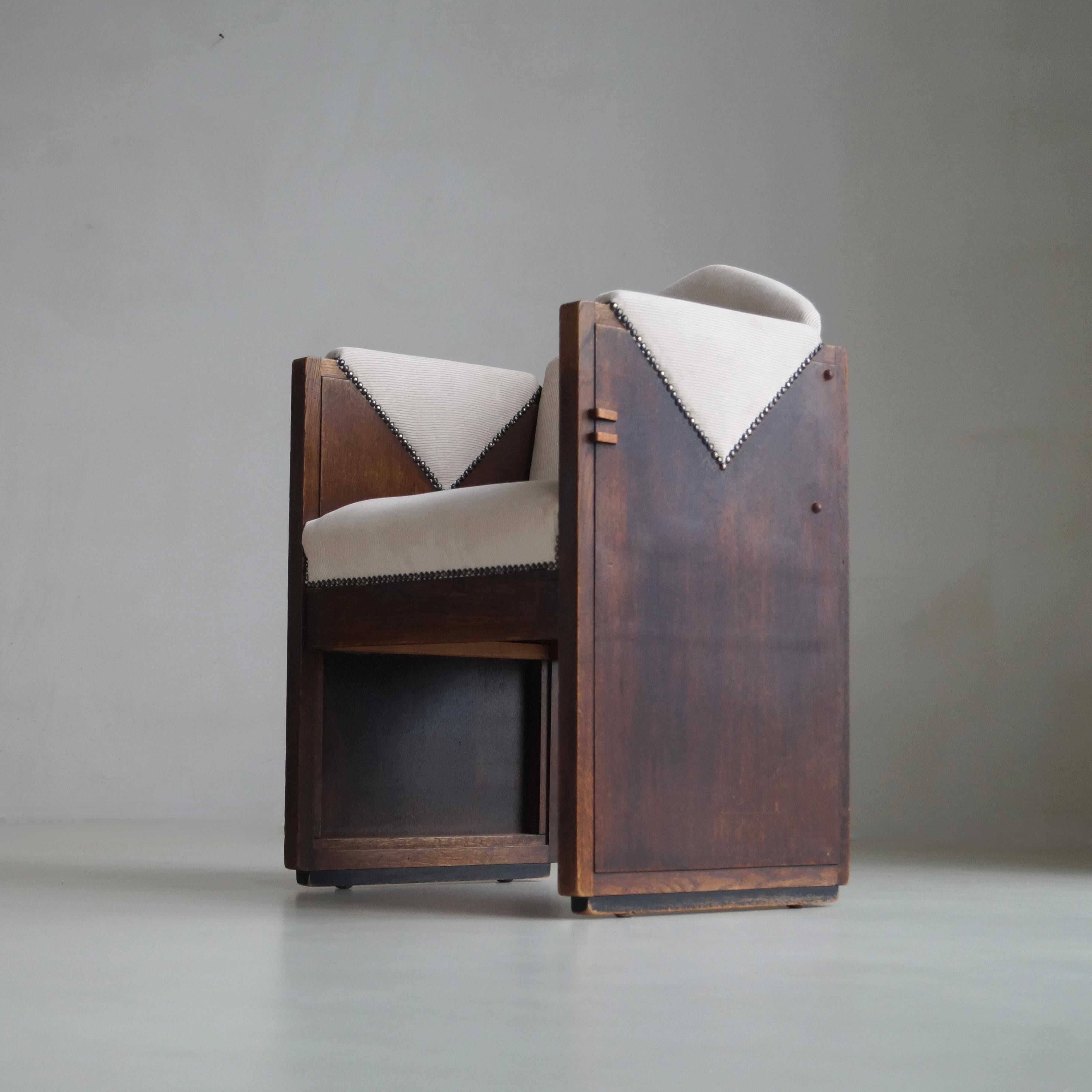 Rare fauteuil Art déco hollandais de l'école d'Amsterdam, années 1920 en vente 6