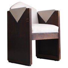 Rare fauteuil Art déco hollandais de l'école d'Amsterdam, années 1920