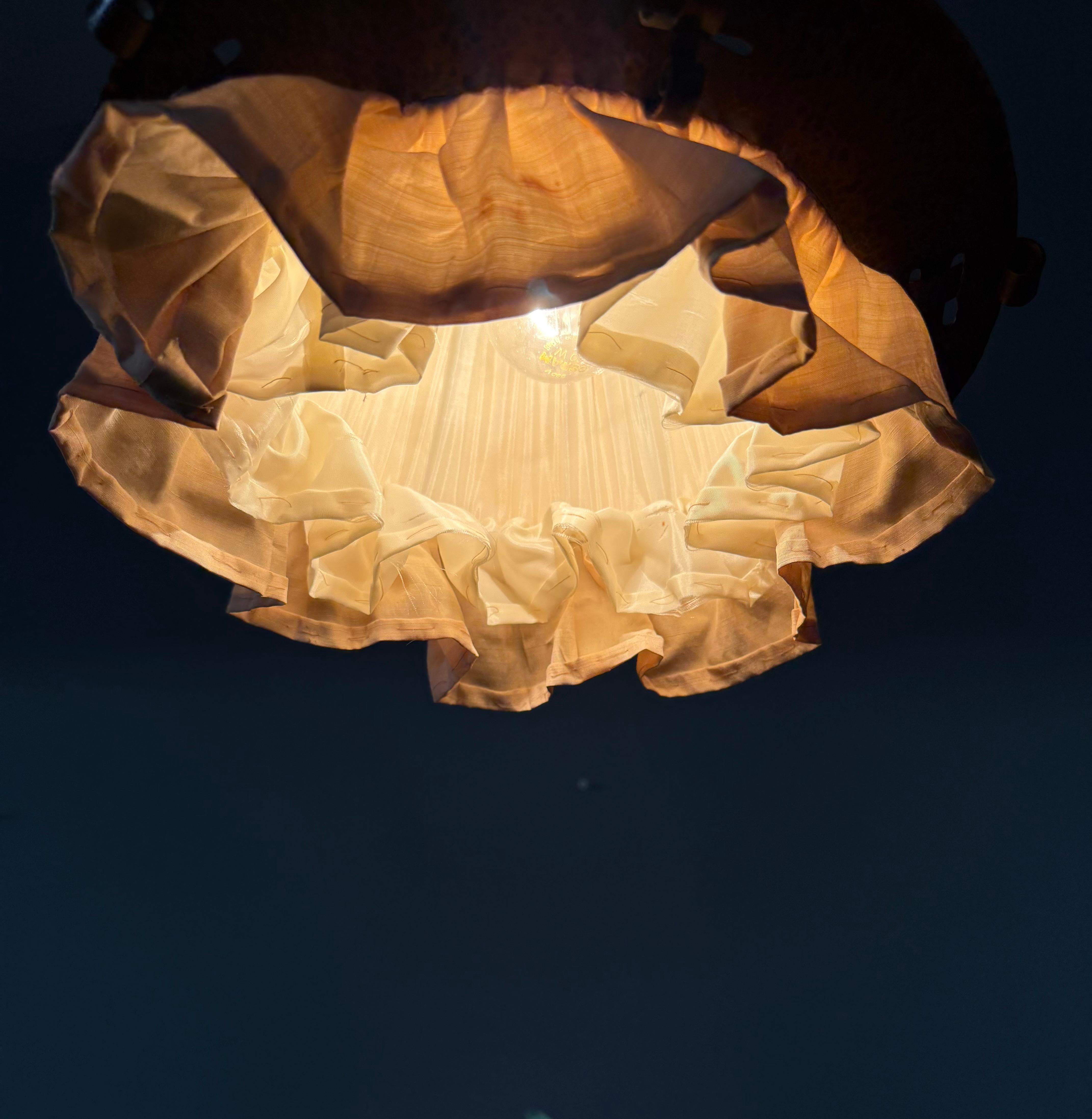 Rare Dutch Arts & Crafts Hand Hammered Copper Hallway Pendant Light Lantern For Sale 9