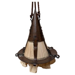 Antique Rare Dutch Arts & Crafts Hand Hammered Copper Hallway Pendant Light Lantern