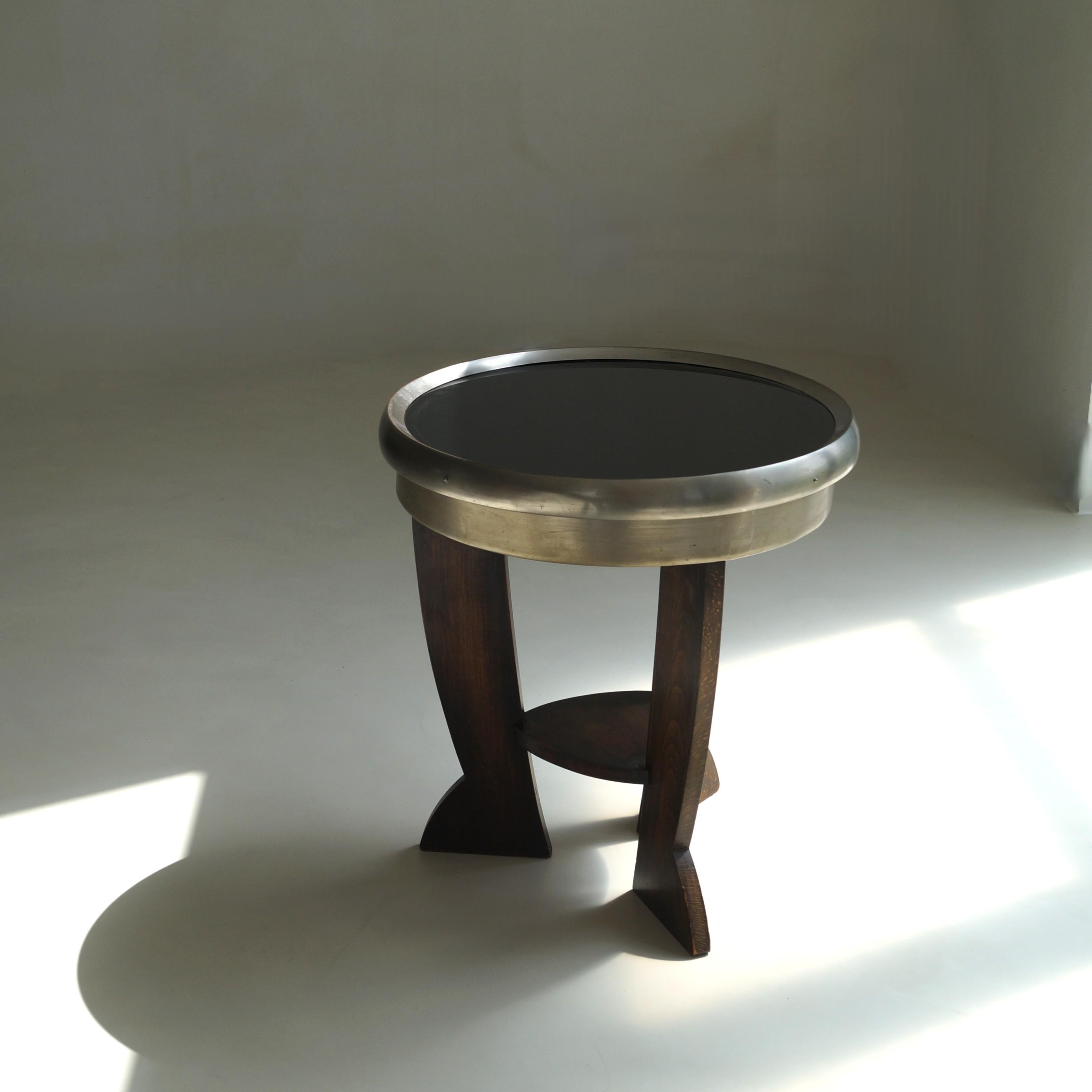 Raro tavolo a treppiede olandese Bauhaus/Art Deco con piano nero, anni '20 in vendita 8