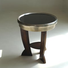 Rare Dutch Bauhaus/Art Deco tripod table with black top, 1920s