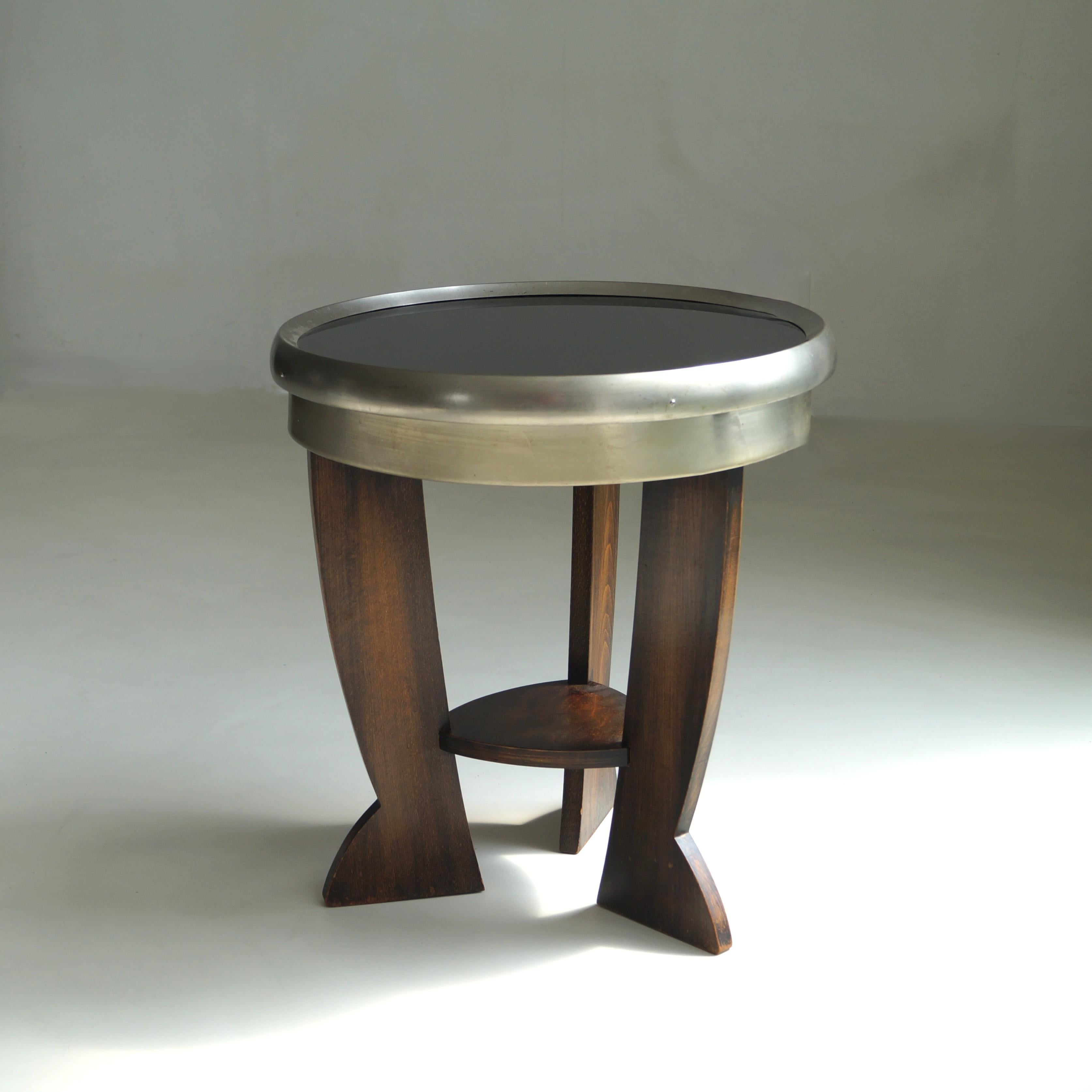 Olandese Raro tavolo a treppiede olandese Bauhaus/Art Deco con piano nero, anni '20 in vendita